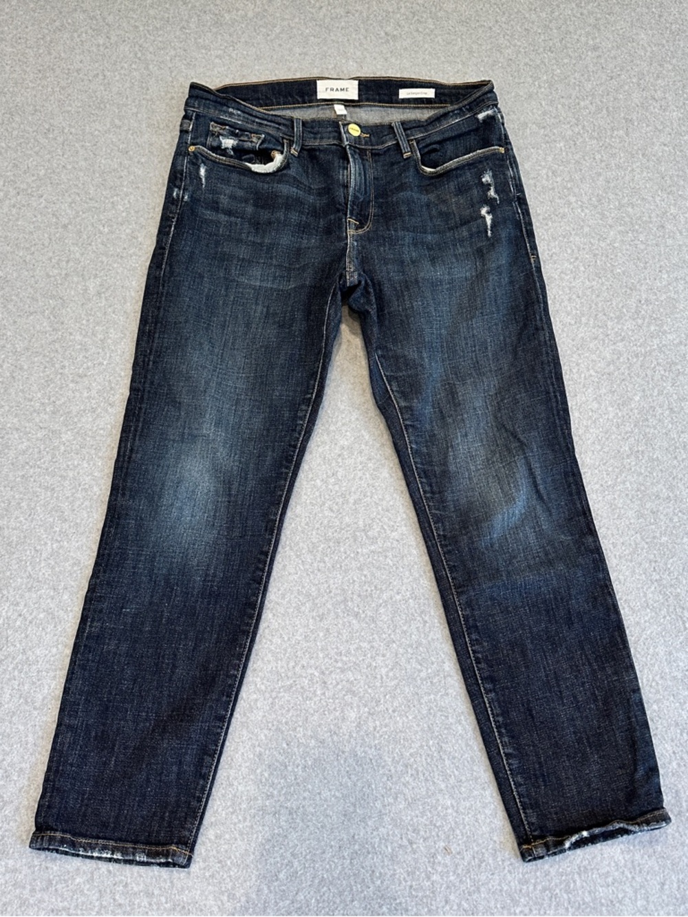 Frame Women’s Le Garçon Crop Slim Straight Distressed Jeans
